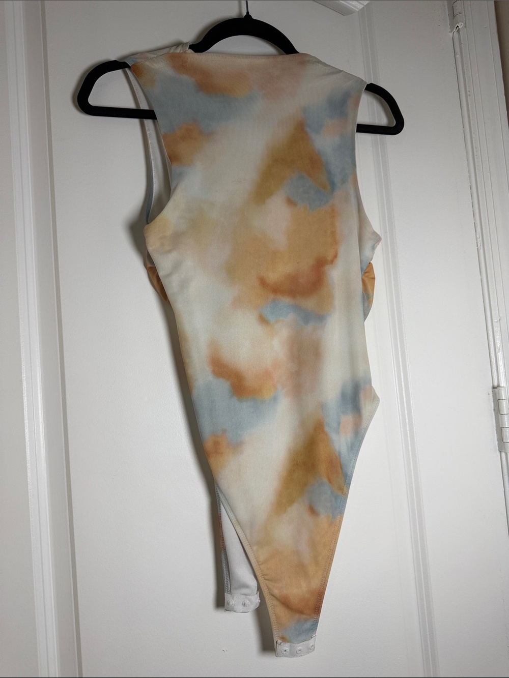 Tie-Dye Sleeveless Kids One-Piece Bodysuit - Cream, Tan & Blue